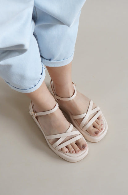 Wallis Flatform Sandals Beige Our Daily Avenue